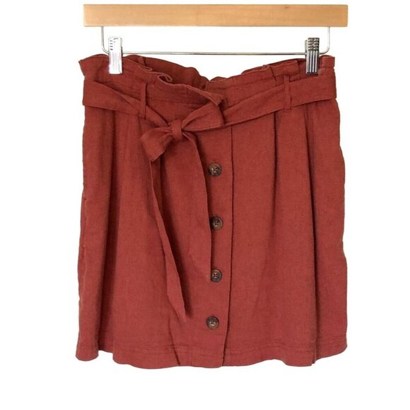Hollister Rust Mini Skirt with Button Detail - Picture 2 of 9